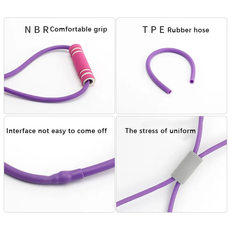 Yoga Elastic Band Home Fitness Equipment Portable Upgraded Shoulder Opening and Back Beautification 8-Line Tension Rope